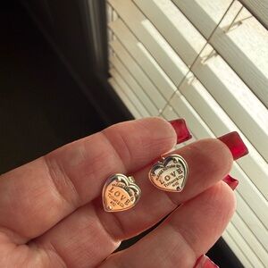 Authentic Tiffany & Co. Sterling Silver Heart Love Earrings